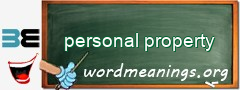 WordMeaning blackboard for personal property